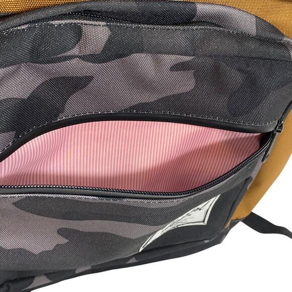 Herschel Pop Quiz Backpack Brown Black Camo Red Lining 15" Laptop 22 Liters New - Picture 3 of 9